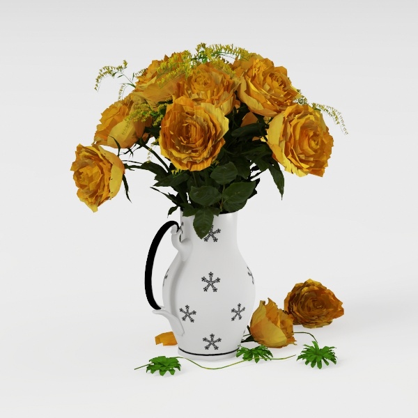 Artificial Magnolia Flower Branch - Realistic Fake