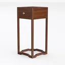 Minimalist Solid Wood Single Drawer Side Table 3D Model Left 45 Degree View