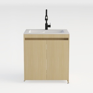 Maroni 36" Single Bathroom Vanity with optional Quartz or Carrara Marble Counter - Light Straw