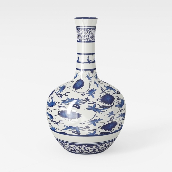 Ceramic Pitcher Vase, Blue and White Jug for Home