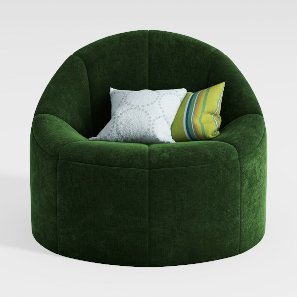 Modern Upholstered 360°Swivel Accent Chair Barrel