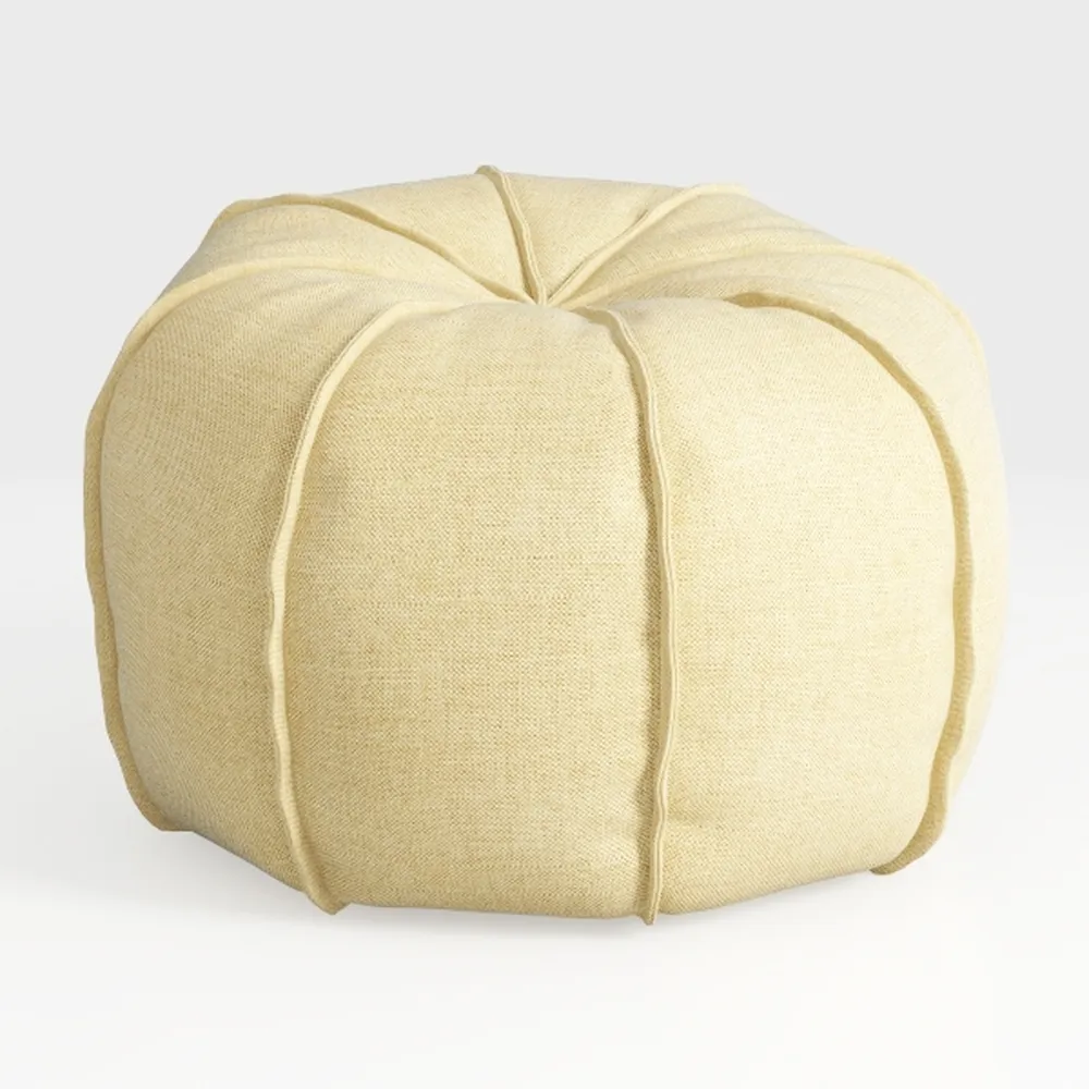 Meadow Yellow Knitted Cotton Pouf