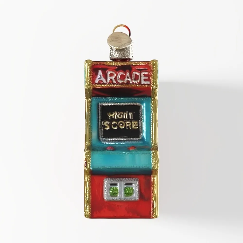 Arcade Game Glass Blown Ornament_ai generated