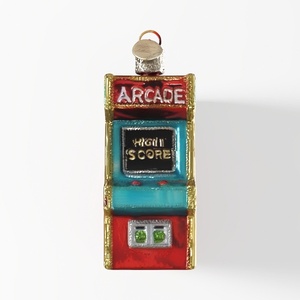 Arcade Game Glass Blown Ornament_ai generated