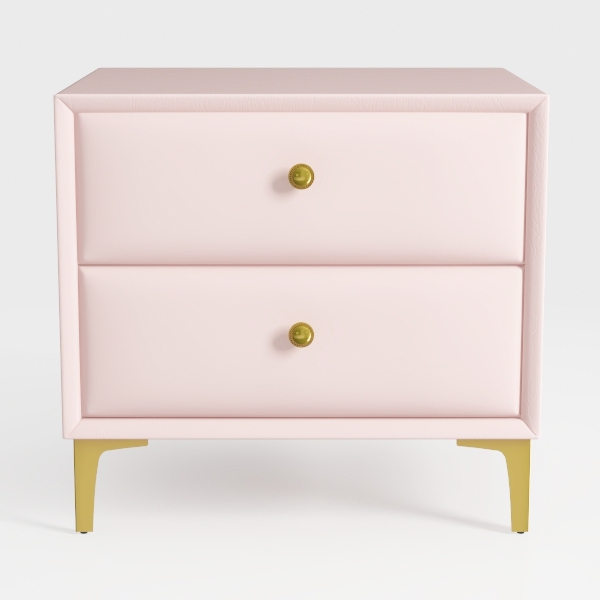 Solid Wood Nightstand, Bedside Table with Metal