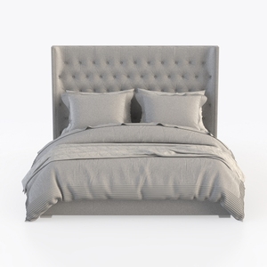 Baxton Studio Cadmus Channel-Tufted Platform Bed, 