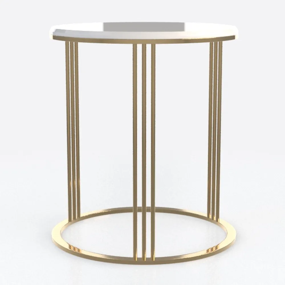 SAYGOER Round Side Table Small Gold End Table for
