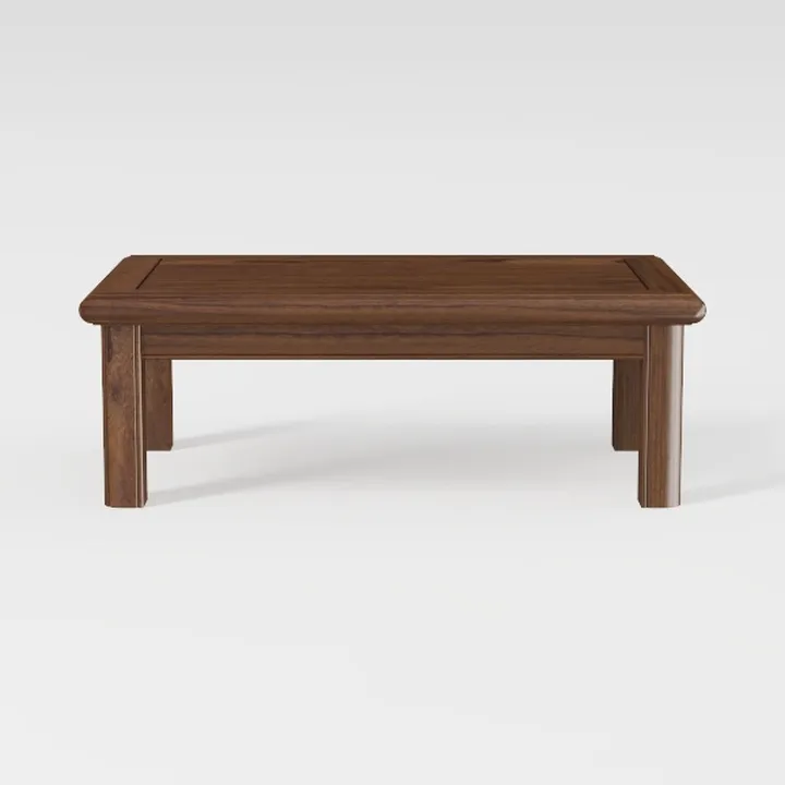 Minimalist Solid Walnut Wood Coffee Table 3D Model