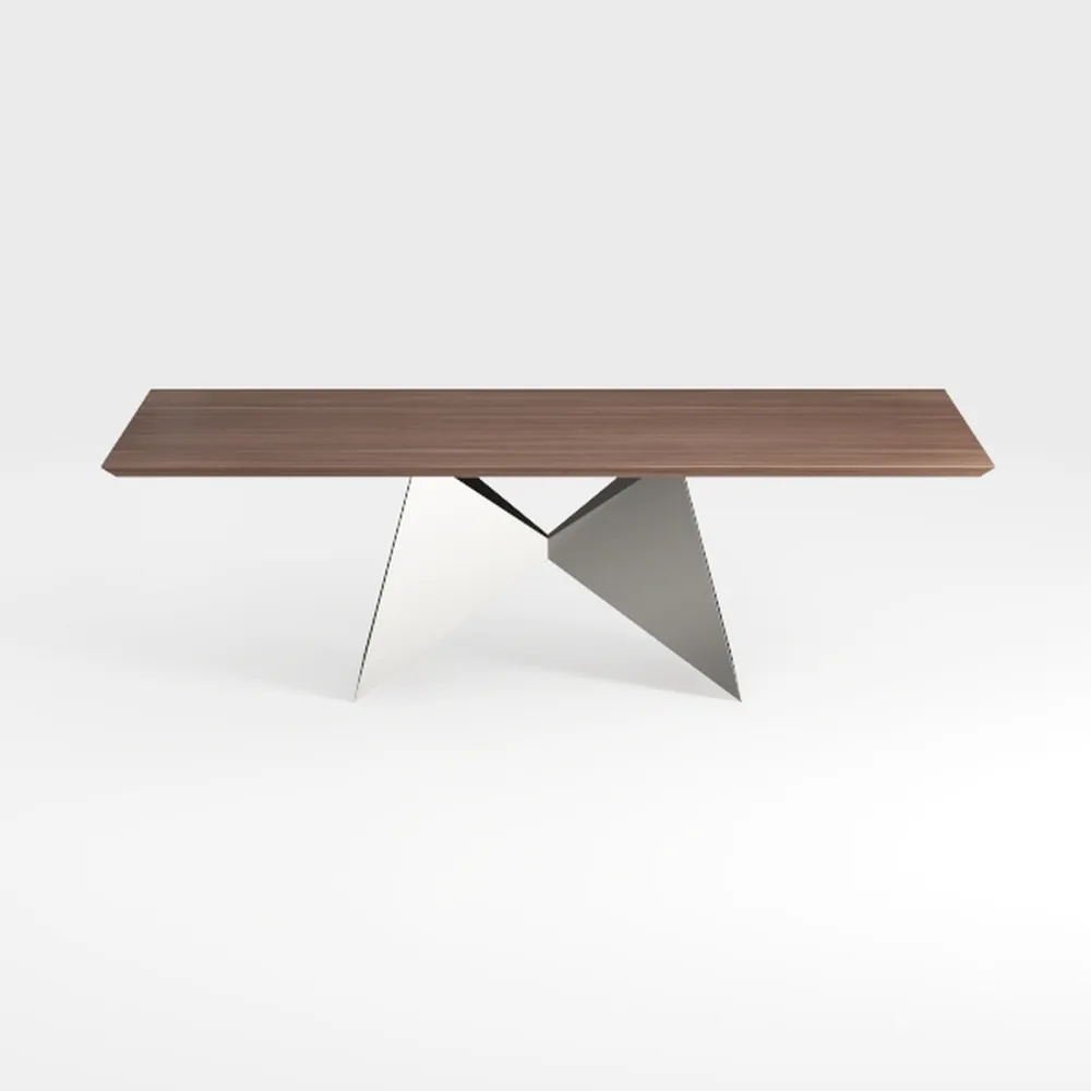 Ady Brown and Chrome Wood 43 in. Double Pedestal O