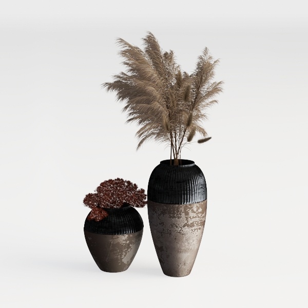 Ceramic Rustic Vase, 9.05 inch Farmhouse Flower