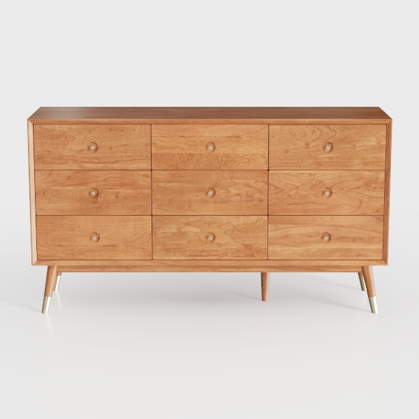 High Gloss Sideboard Buffet Burl Wood 60&#39;&#39;