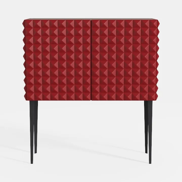 Home Square 2 Piece Metal Nightstand Set with 