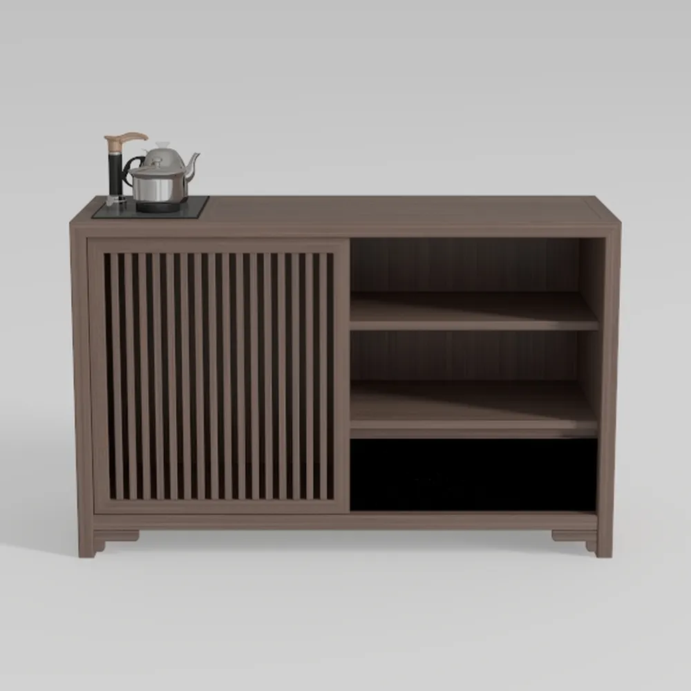 Fluted Sideboard Storage Cabinet with 3 Doors and