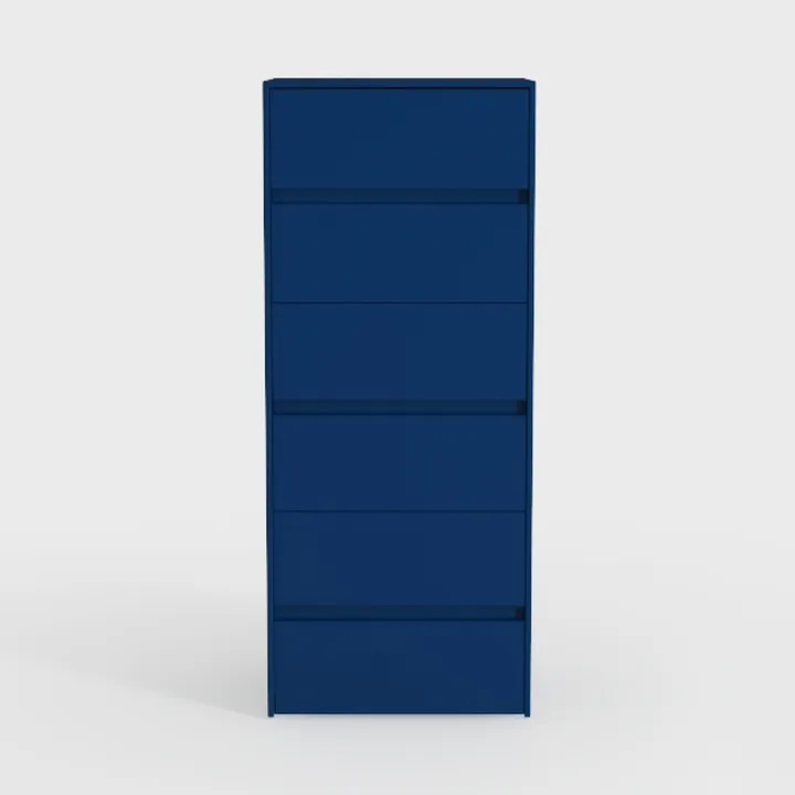 Minimalist Navy Blue Tall Dresser Storage Cabinet 3D Model
