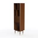 68" Tall Bathroom Storage Cabinet,Narrow Fluted Left 45 Degree View