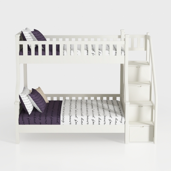 Angel Line Brandon Twin Over Full Bunk Bed, White