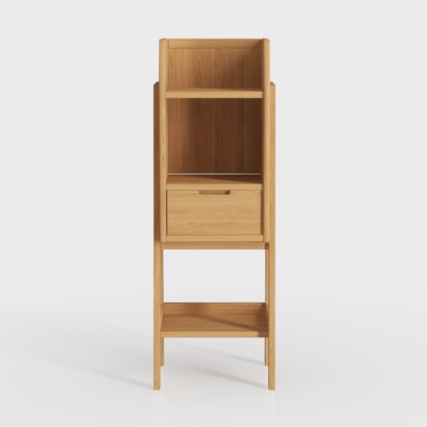 3-Layer Wooden Bookshelf with Drawer