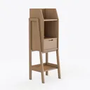 3-Layer Wooden Bookshelf with Drawer Right 45 Degree View
