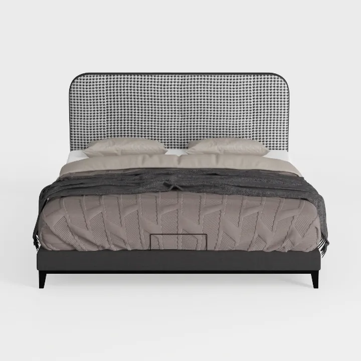 Acme Valda Upholstered Fabric Queen Platform Bed i