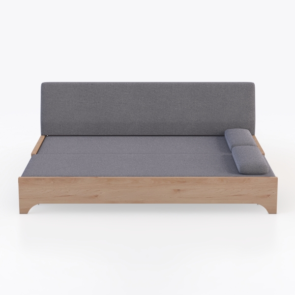 Baxton Studio Daybed, Single, Grey/Walnut