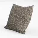 Minimalist Geometric Pattern Linen Throw Pillow 3D Model Left 45 Degree View
