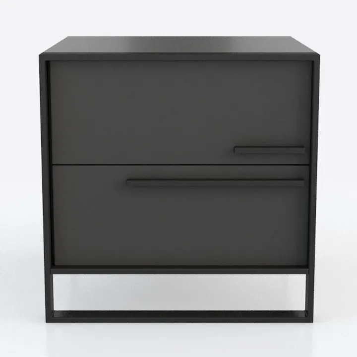 Nightstand 2 Wooden Drawers End Table Bedside