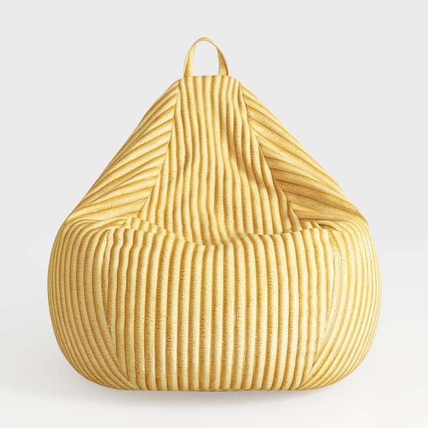 Meadow Yellow Knitted Cotton Pouf