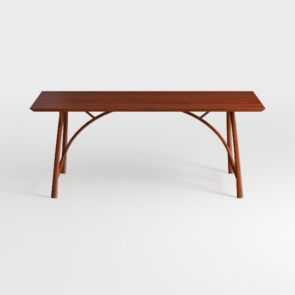 yerealye Solid Wood Writing Desk, Mid Century Mode