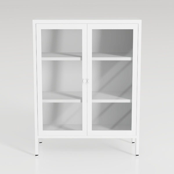 MIOCASA Metal Storage Cabinet with Frosted Glass