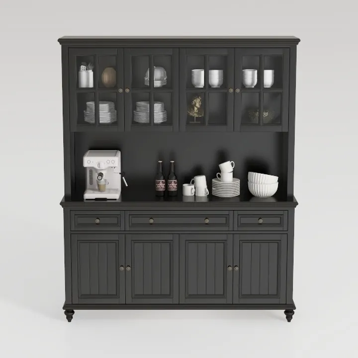 Homestyles Buffet of Buffets Black Storage Hutch