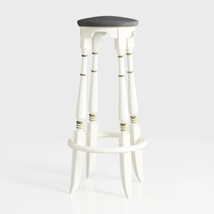 30 in. Vanilla Backless Wood Bar Chair with Fabric