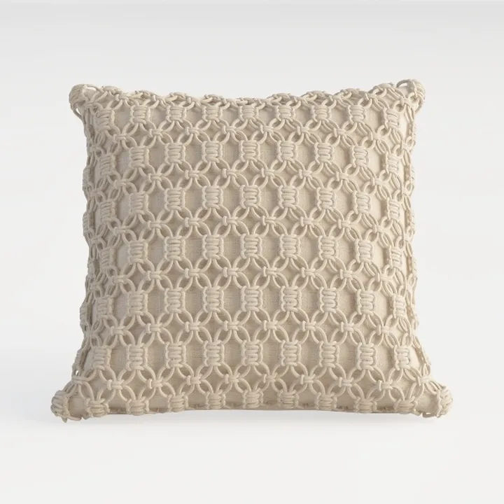 Bohemian Macramé Fabric Throw Pillow 3D Model
