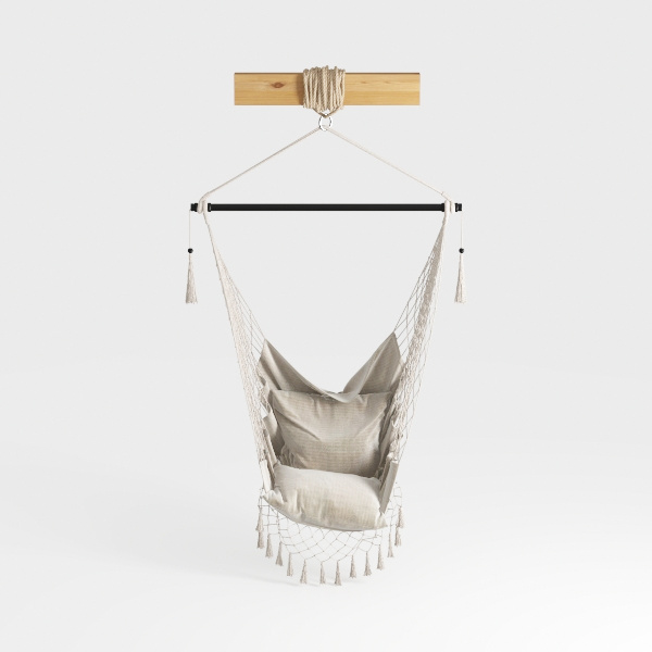 KOUBOO Hanging Rattan Swing Chair with Seat Cushio