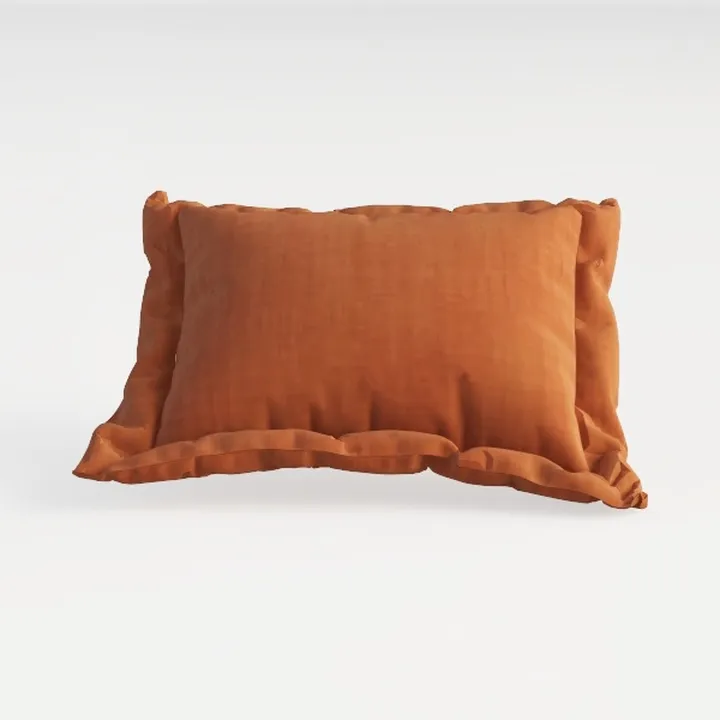 Minimalist Velvet Ruffled Decorative Throw Pillow 3D Model