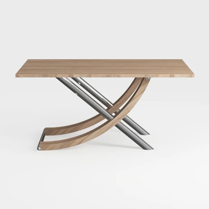 Ady Brown and Chrome Wood 43 in. Double Pedestal O