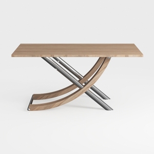 Ady Brown and Chrome Wood 43 in. Double Pedestal O