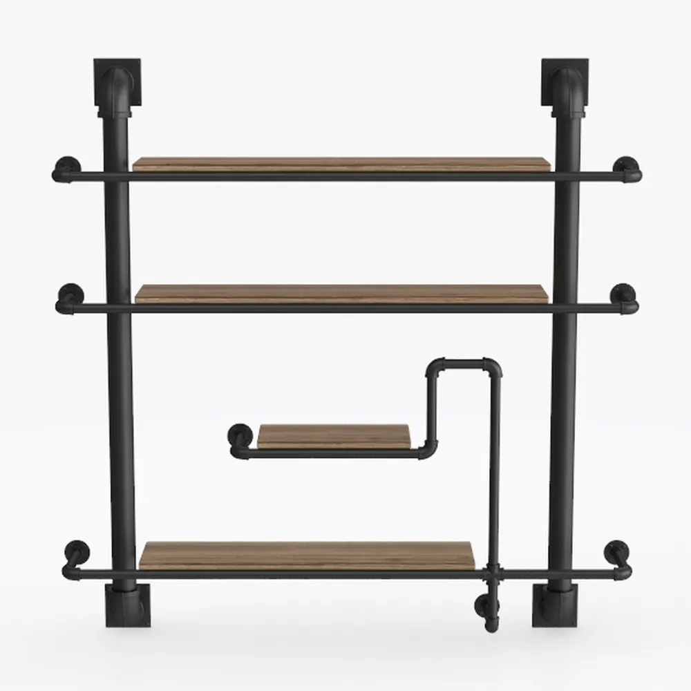 Helsin Industrial Pipe Floating Bathroom Shelves