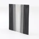 Minimalist Ombre Fabric Window Curtains 3D Model Left 45 Degree View
