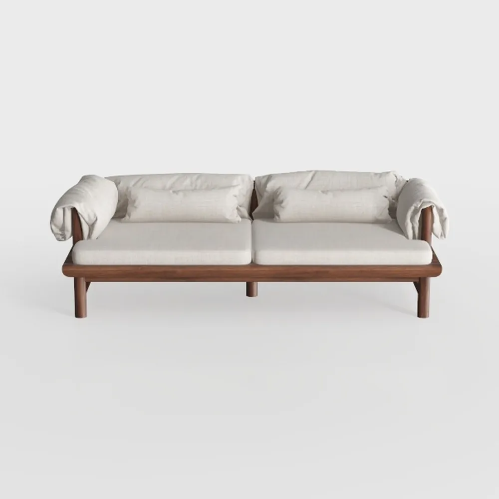 Jennifer Taylor Home Haven 83" Flange Arm Oak Wood