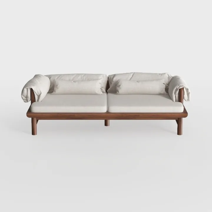 Jennifer Taylor Home Haven 83" Flange Arm Oak Wood