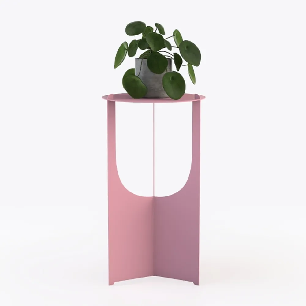 Yoobure End Table with Charging Station, Pink