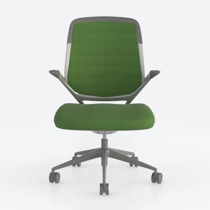 Modern Green Fabric and Metal Office Chair 3D Model