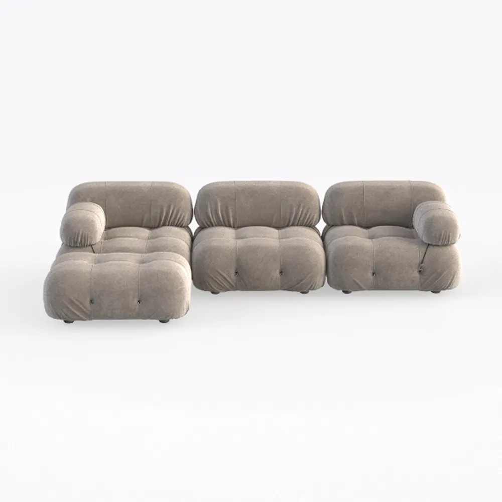 117" Modern Compressed Boneless Couch with Ottoman