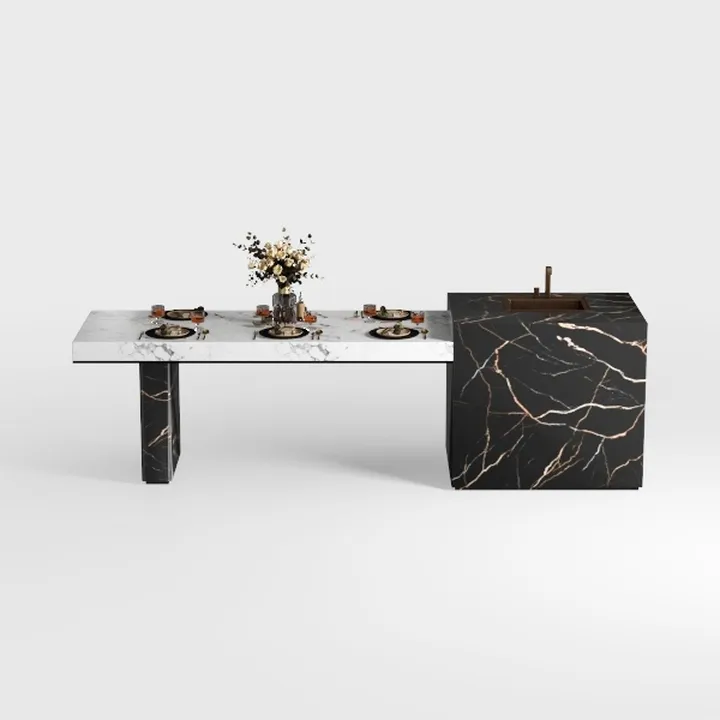 JCPQDWTD Tavolo Pieghevole a Parete per Cucina e Camera da Letto, Design con venature in Marmo Nero, scrivania Pieghevole salvaspazio per Studio 80x40 cm
