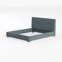 Modern Tufted Velvet Upholstered King Bed 3D Model Left 45 Degree View