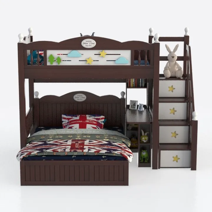 L Shaped Bunk Bed for 3, Triple Bunk Bed with 3 Dr