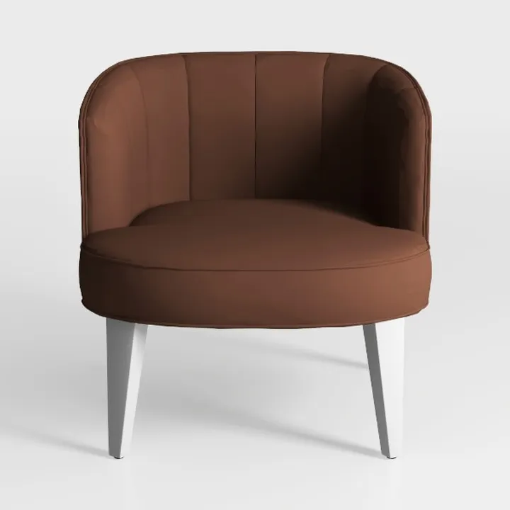 Tov Furniture Jordan Cognac Velvet Swivel Chair