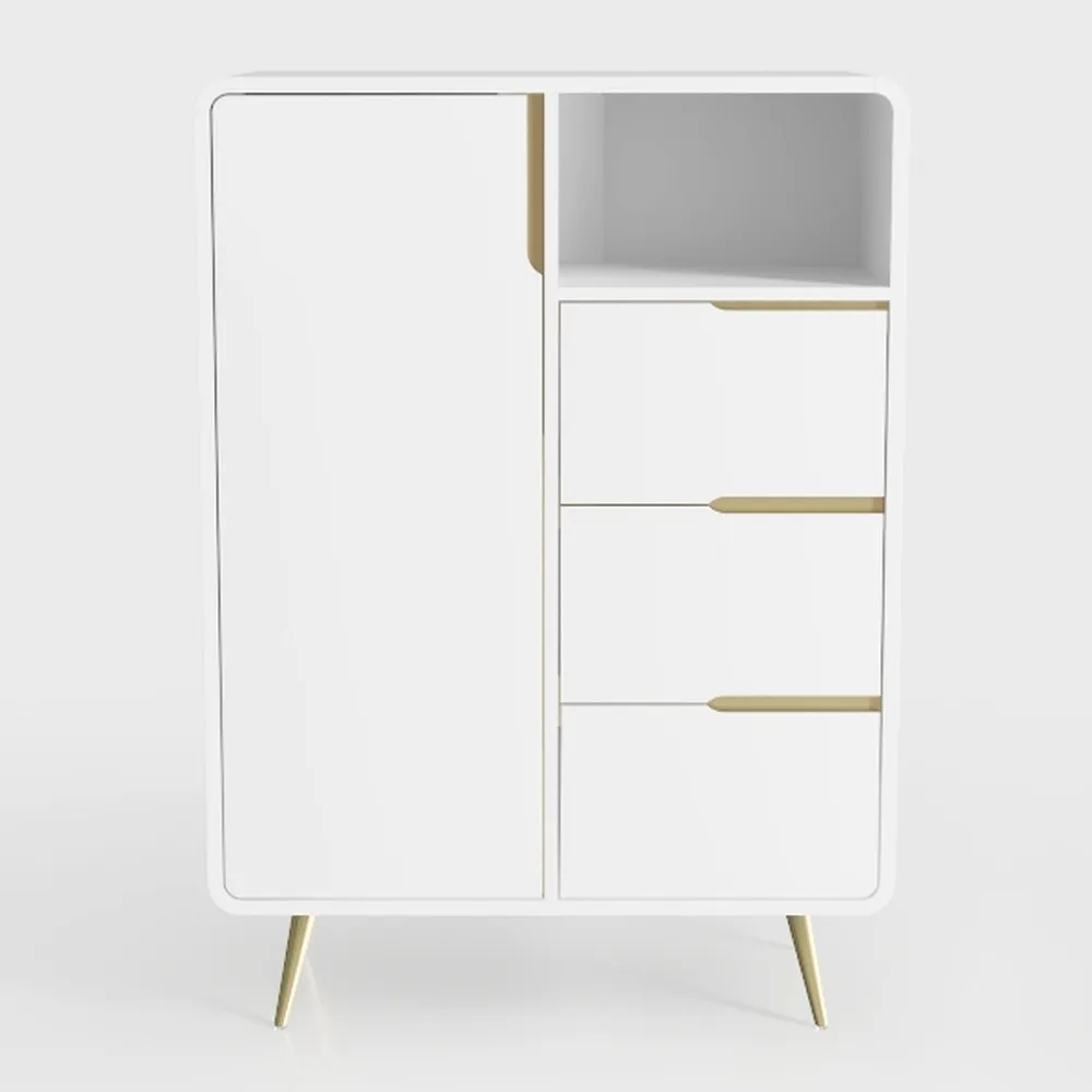 Garvee Wood Storage Cabinet, Modern White