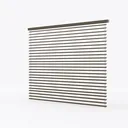 Minimalist Brown Faux Wood Window Blinds 3D Model Left 45 Degree View