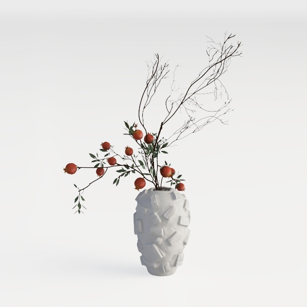 Sungmor Blue and White Ceramic Flower Vase,